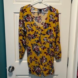 Floral Long Sleeve Tie Back Tunic